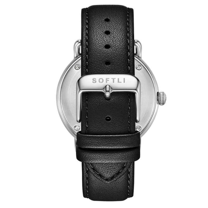 SOFTLI Paradigm 40mm Minimalist Watch for Men | Stainless Steel/Black - Back