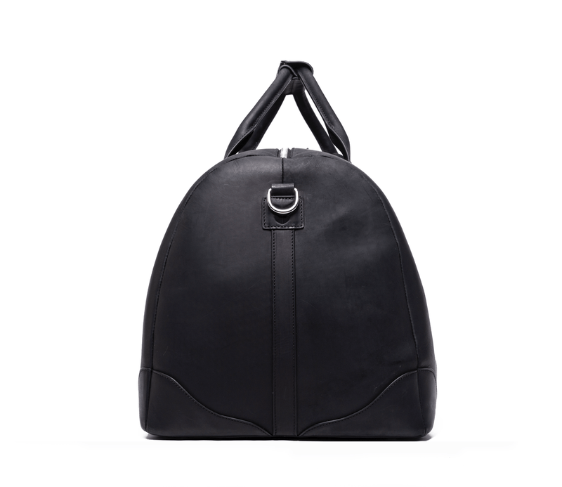 SOFTLI Leather Duffle Bag - Black - Side View