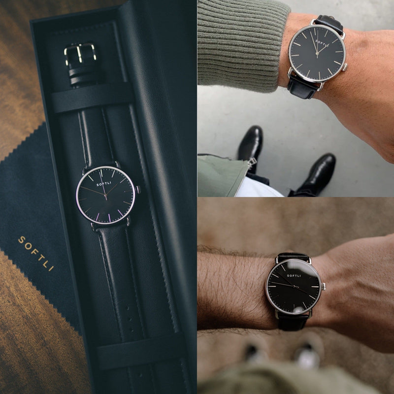SOFTLI Paradigm 40mm Minimalist Watch for Men | Stainless Steel/Black