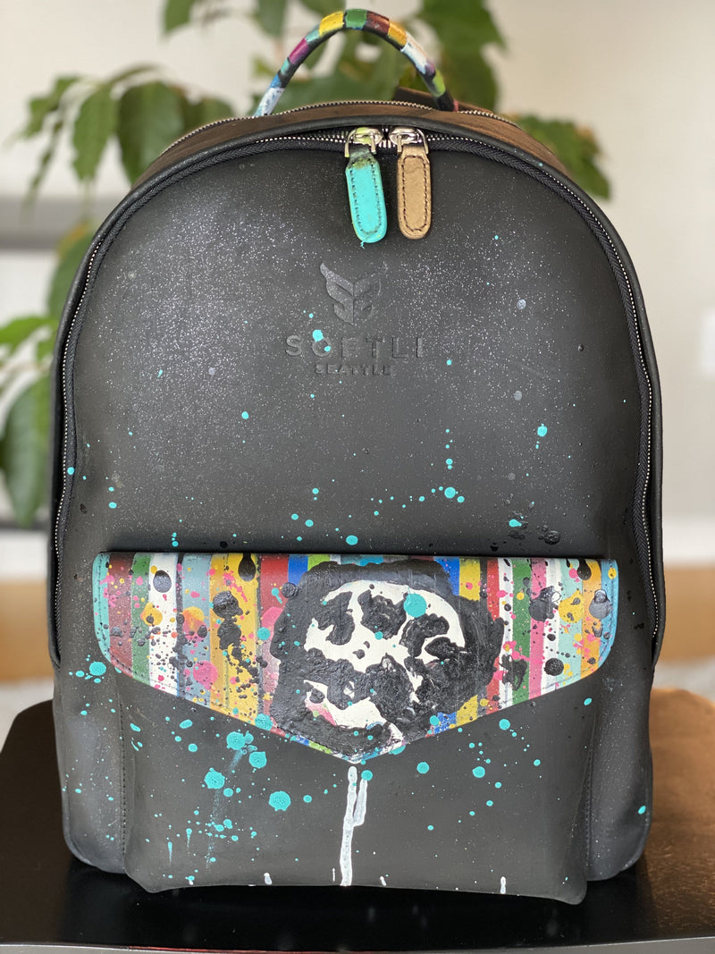 Austin Reed x SOFTLI Hand-Painted Leather Backpack