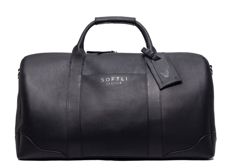 SOFTLI Leather Duffle Bag - Black