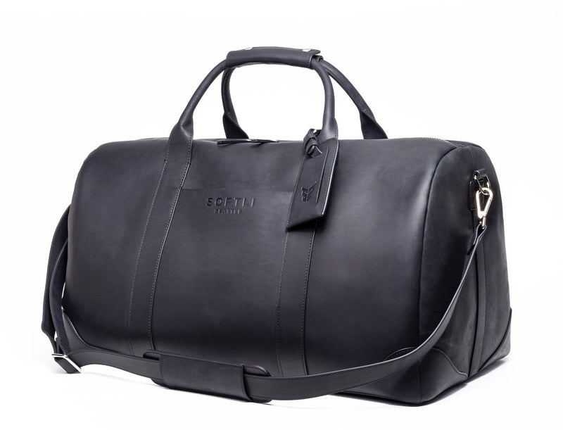 SOFTLI Leather Duffle Bag - Black