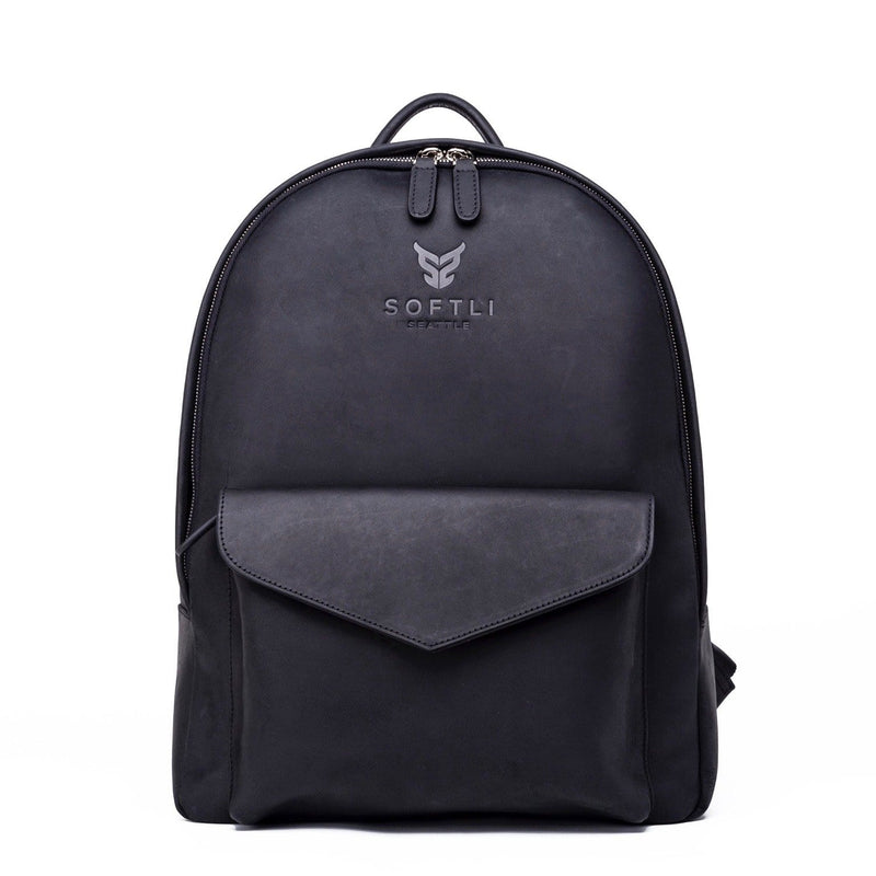 SOFTLI Leather Backpack - Black