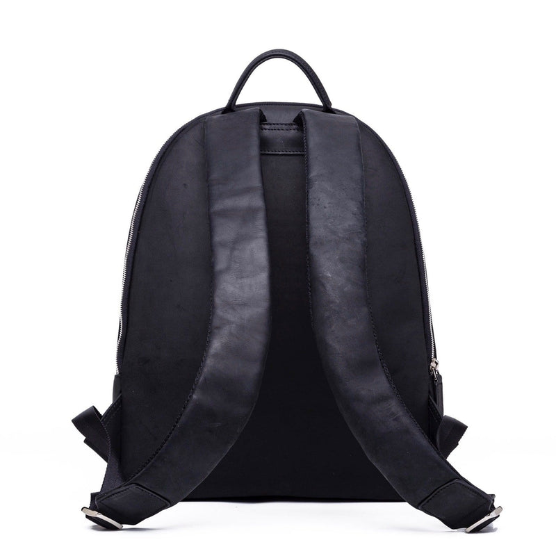SOFTLI Leather Backpack - Black - Back View