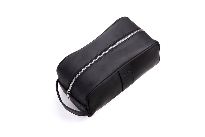 SOFTLI Leather Toiletry Bag - Black
